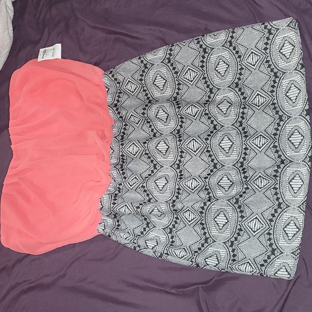 Strapless mini dress